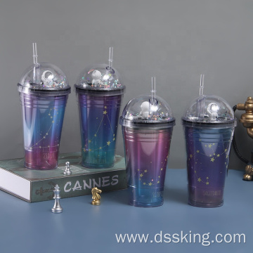Double Constellation Creative Cup with straw